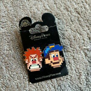 Disney Pins Park Wreck It Ralph & Felix Pixel Faces 2 Trading Pins Set Collector